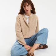 Gebreid vest met ronde hals in grof tricot