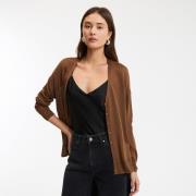 Fijn gebreid vest met v-hals en knoopsluiting