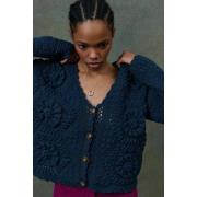V-hals vest met gehaakte bloemen, MALLYR