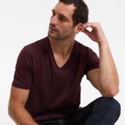 T-shirt met V-hals en korte mouwen