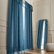 Linnen gevoerd gordijn met strikjes Colin