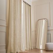 Gordijn in gewassen gevoerd linnen met ringen, Private