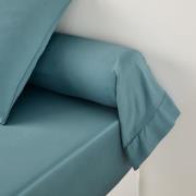 Effen bolstersloop in katoensatijn, Opale