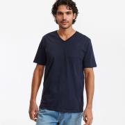 T-shirt met V-hals en korte mouwen