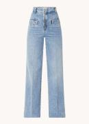 Sandro High waist wide leg jeans met lichte wassing