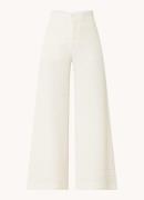 Vanilia High waist wide fit pantalon met tweed-look