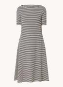 Ralph Lauren Midi jurk met boothals en streepprint