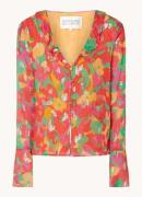 Fabienne Chapot Rosa blouse met bloemenprint en lurex