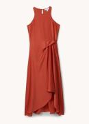 Reiss Micah midi jurk met asymmetrische zoom