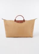 Longchamp Le Pliage Original handtas M met leren details