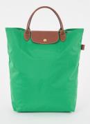 Longchamp Le Pliage Original handtas M met leren details