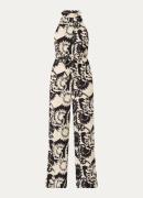 ba&sh Finn straight fit jumpsuit in linnenblend met print