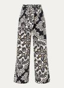 Benetton High waist loose fit pantalon met print en steekzakken