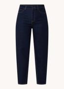 Whistles Barrel high waist tapered cropped jeans met donkere wassing