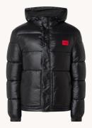 HUGO BOSS Baro puffer jack met logo en capuchon