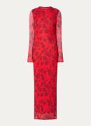 Refined Department Blossom maxi kokerjurk van mesh met bloemenprint