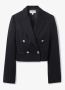 Reiss Leigh cropped double-breasted blazer in wolblend