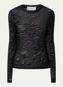 Neo Noir Ella semi-transparante top met zebraprint