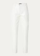 NIKKIE Luz mid waist straight fit broek van imitatieleer met structuur