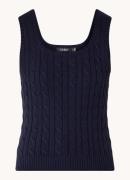 Ralph Lauren Kabelgebreide tanktop met stretch