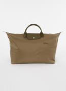 Longchamp Le Pliage Green reistas S met leren details