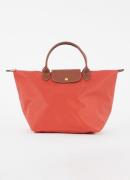 Longchamp Le Pliage Original handtas M met leren details