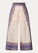 Zimmermann Maxine high waist wide fit cropped palazzo broek met paisle...