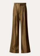 Zimmermann Crush high waist wide fit pantalon van satijn met ceintuur