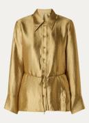 STUDIO AR Ebonee blouse met strikceintuur en metallic finish