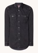 Diesel D-Vega regular fit overhemd van chambray met borstzakken