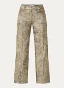 ba&sh Bista high waist straight fit pantalon met jacquard dessin