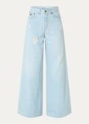 Lois Marlene high waist wide leg jeans met destroyed afwerking