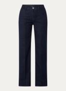 OPUS Miva mid waist wide leg jeans met donkere wassing