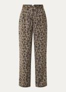 ba&sh Bloy high waist straight fit pantalon met panterprint