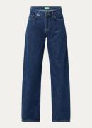 Benetton High waist wide leg jeans met donkere wassing