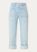 MAC Jeans Baggy mid waist straight leg cropped jeans met opgestikte za...