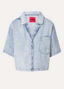 HUGO BOSS Gesila blouse van denim met borstzak