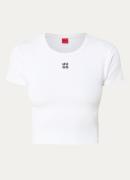 HUGO BOSS Delanor cropped T-shirt met logoborduring