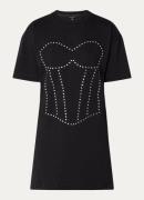 NIKKIE Mini T-shirt jurk met strass