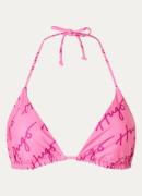 HUGO BOSS Triangel bikinitop met uitneembare vulling en logoprint