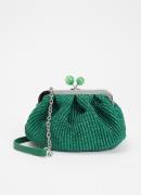 MaxMara Clutch van raffia met afneembare schouderriem