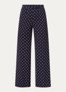 L.K.Bennett Elsie high waist flared fit pantalon met stippenprint
