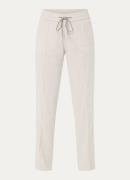 Rosner May mid waist slimt fit cropped chino in linnenblend met trekko...