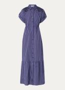 Fifth House Georgie maxi blousejurk met streepprint en broderie