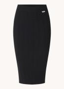 HUGO Sareplie midi rok met ribstructuur met split