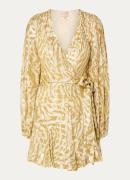 JOSH V Aliya mini wikkeljurk met jacquard dessin en lurex