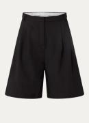 Neo Noir Nika high waist wide fit korte broek met steekzakken