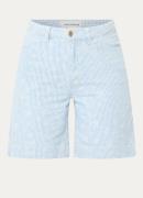 Sofie Schnoor Cleo high waist straight fit korte broek van denim met s...