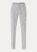 BRAX Maron mid waist regular fit pantalon met pied-de-poule dessin