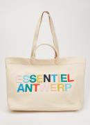 Essentiel Antwerp Hedness shopper van canvas met logoborduring